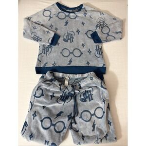 Wizarding World Of Harry Potter Women's Teal Soft Thick Pajama Set Large Clean